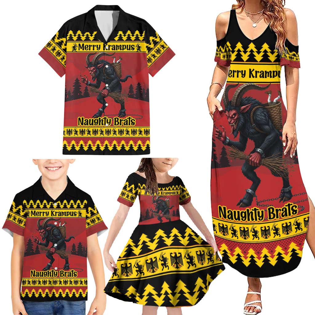 Merry Krampus Germany Family Matching Summer Maxi Dress and Hawaiian Shirt Frohe Weihnachten - Wonder Print Shop