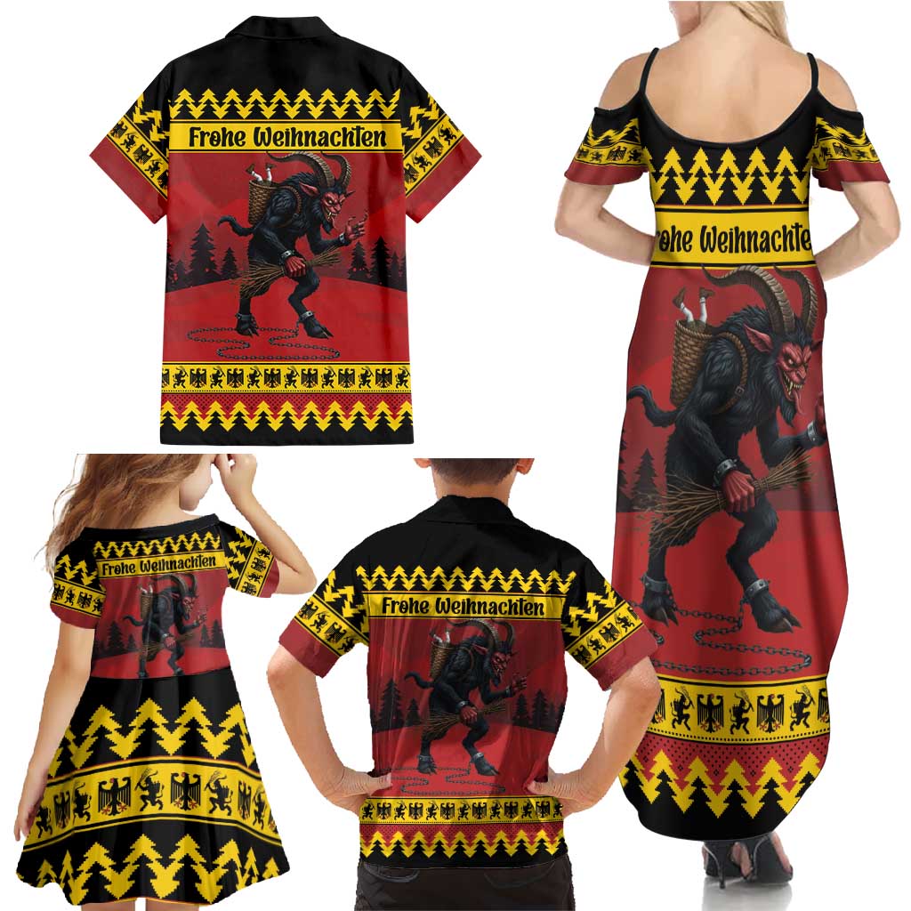 Merry Krampus Germany Family Matching Summer Maxi Dress and Hawaiian Shirt Frohe Weihnachten - Wonder Print Shop