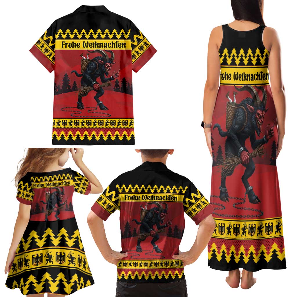Merry Krampus Germany Family Matching Tank Maxi Dress and Hawaiian Shirt Frohe Weihnachten - Wonder Print Shop