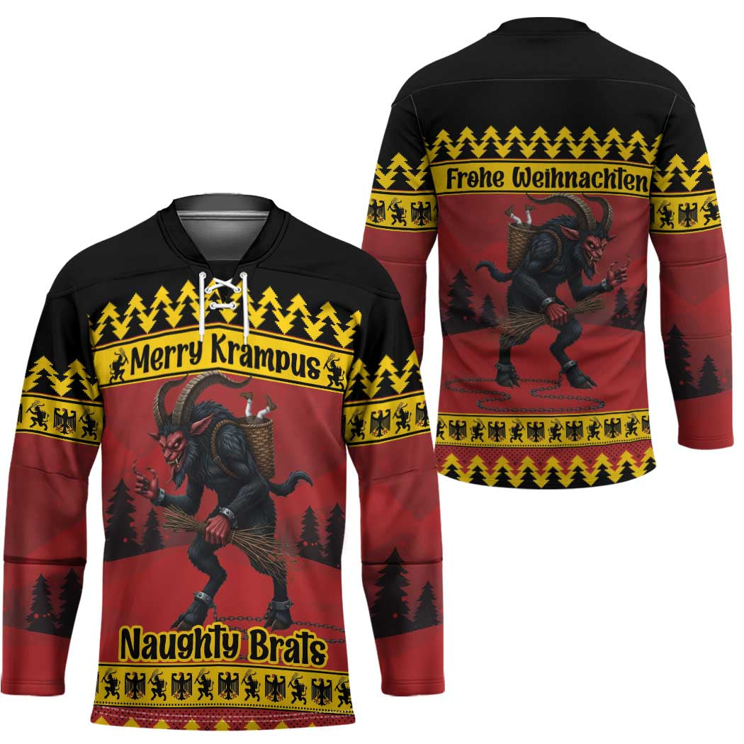 Merry Krampus Germany Hockey Jersey Frohe Weihnachten - Wonder Print Shop