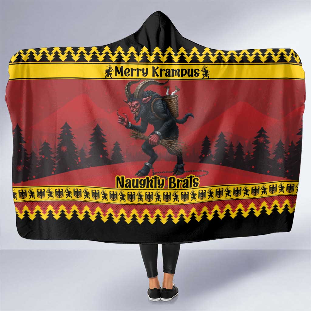 Merry Krampus Germany Hooded Blanket Frohe Weihnachten - Wonder Print Shop