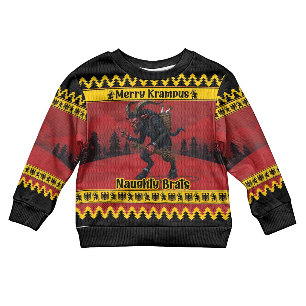 Merry Krampus Germany Kid Ugly Christmas Sweater Frohe Weihnachten - Wonder Print Shop