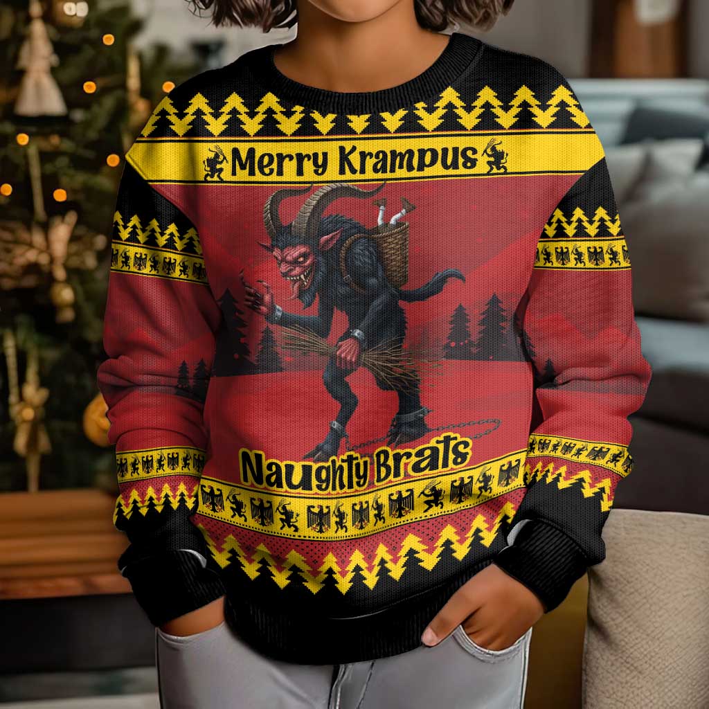Merry Krampus Germany Kid Ugly Christmas Sweater Frohe Weihnachten - Wonder Print Shop