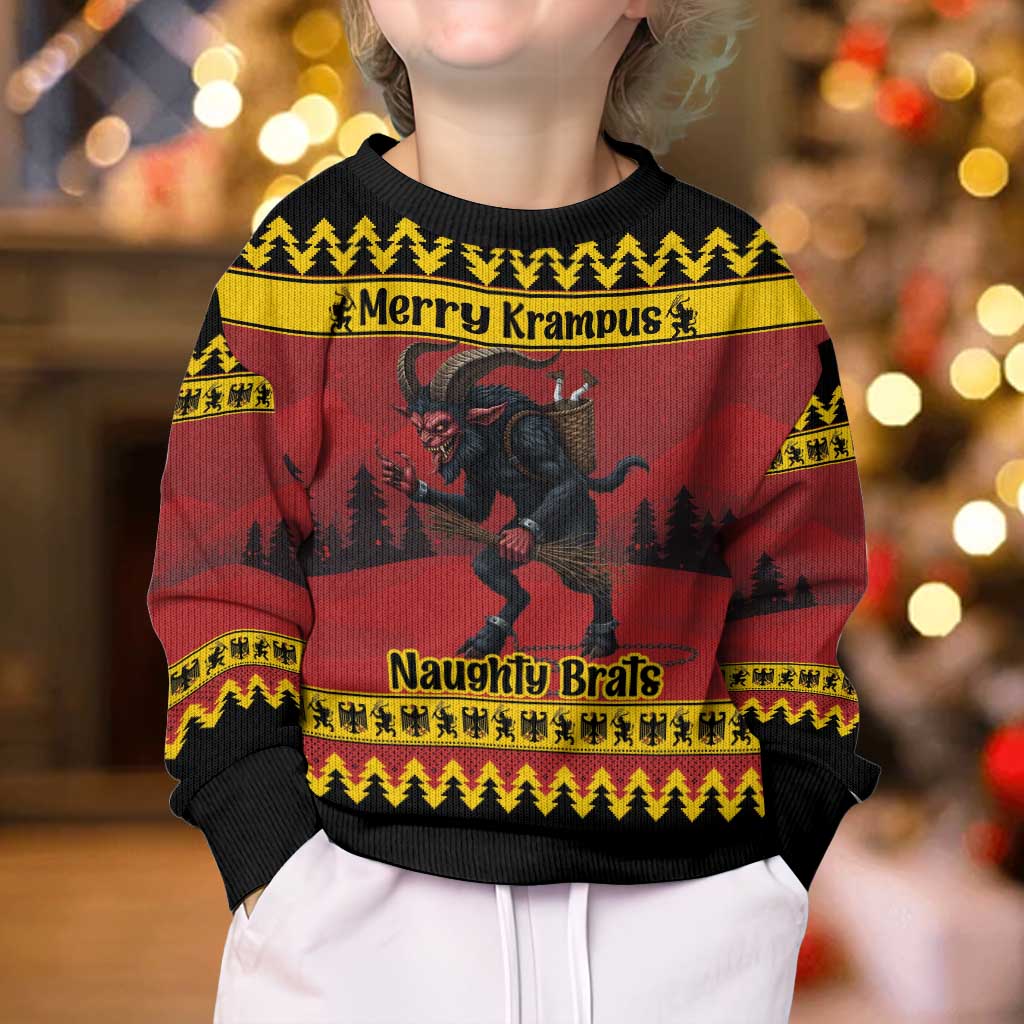 Merry Krampus Germany Kid Ugly Christmas Sweater Frohe Weihnachten - Wonder Print Shop