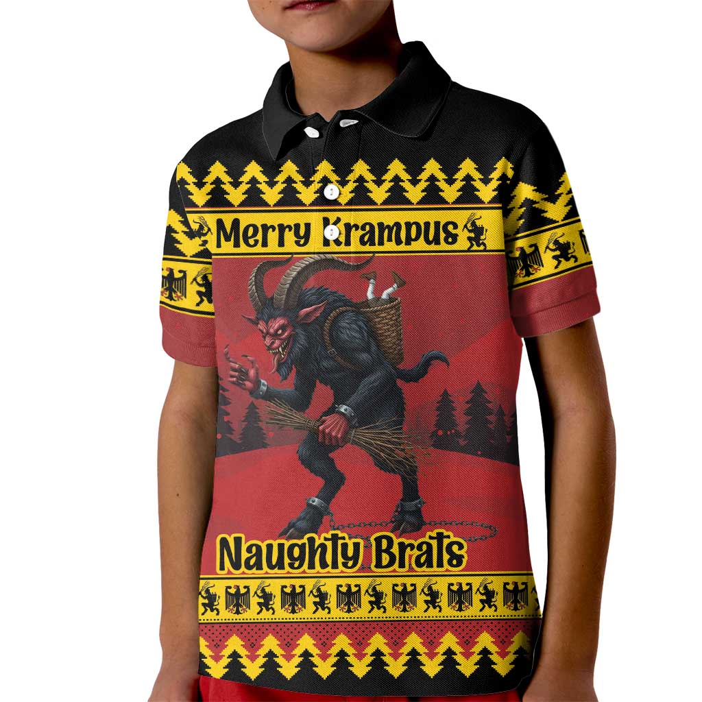 Merry Krampus Germany Kid Polo Shirt Frohe Weihnachten - Wonder Print Shop