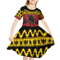 Merry Krampus Germany Kid Short Sleeve Dress Frohe Weihnachten - Wonder Print Shop