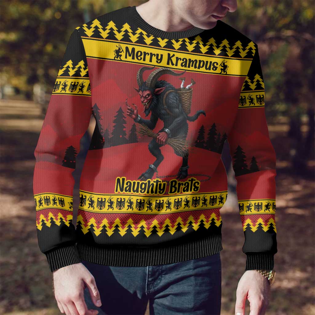 Merry Krampus Germany Ugly Christmas Sweater Frohe Weihnachten - Wonder Print Shop
