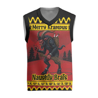 Merry Krampus Germany Christmas Knitted V-Neck Vest Frohe Weihnachten - Wonder Print Shop