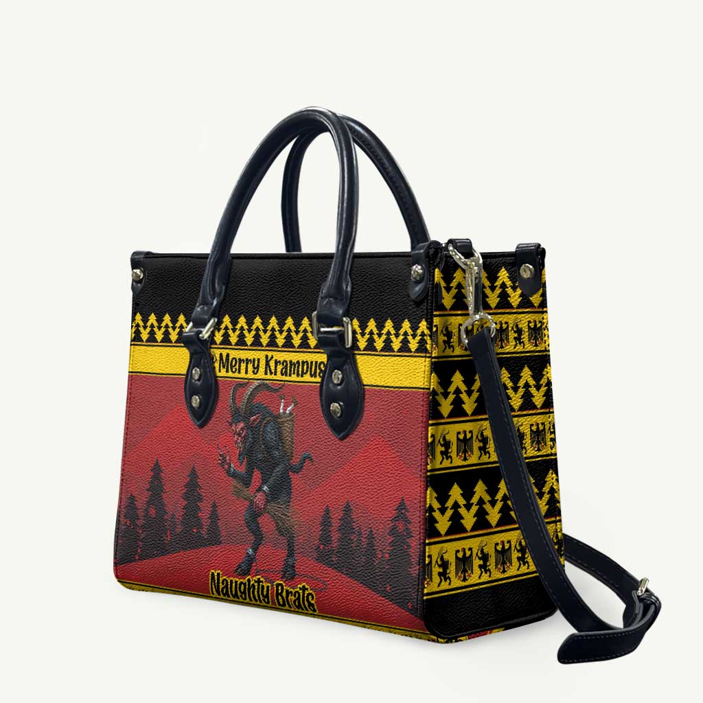 Merry Krampus Germany Leather Bag Frohe Weihnachten - Wonder Print Shop
