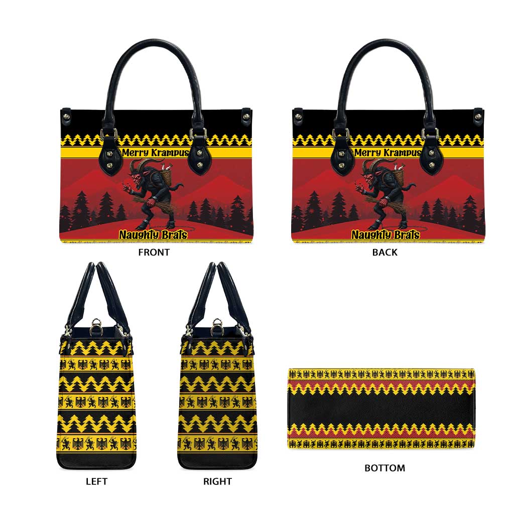 Merry Krampus Germany Leather Bag Frohe Weihnachten - Wonder Print Shop
