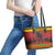 Merry Krampus Germany Leather Tote Bag Frohe Weihnachten - Wonder Print Shop