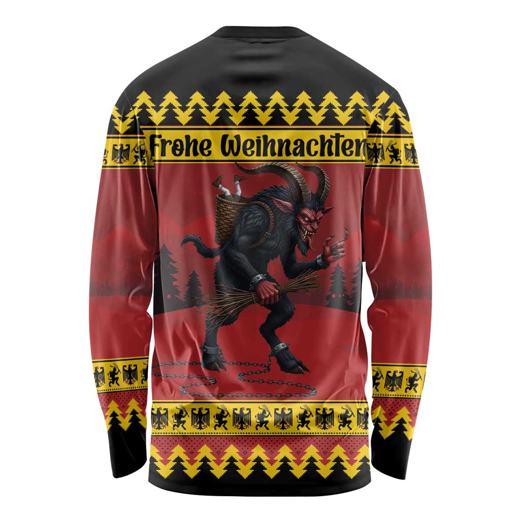 Merry Krampus Germany Long Sleeve Shirt Frohe Weihnachten - Wonder Print Shop