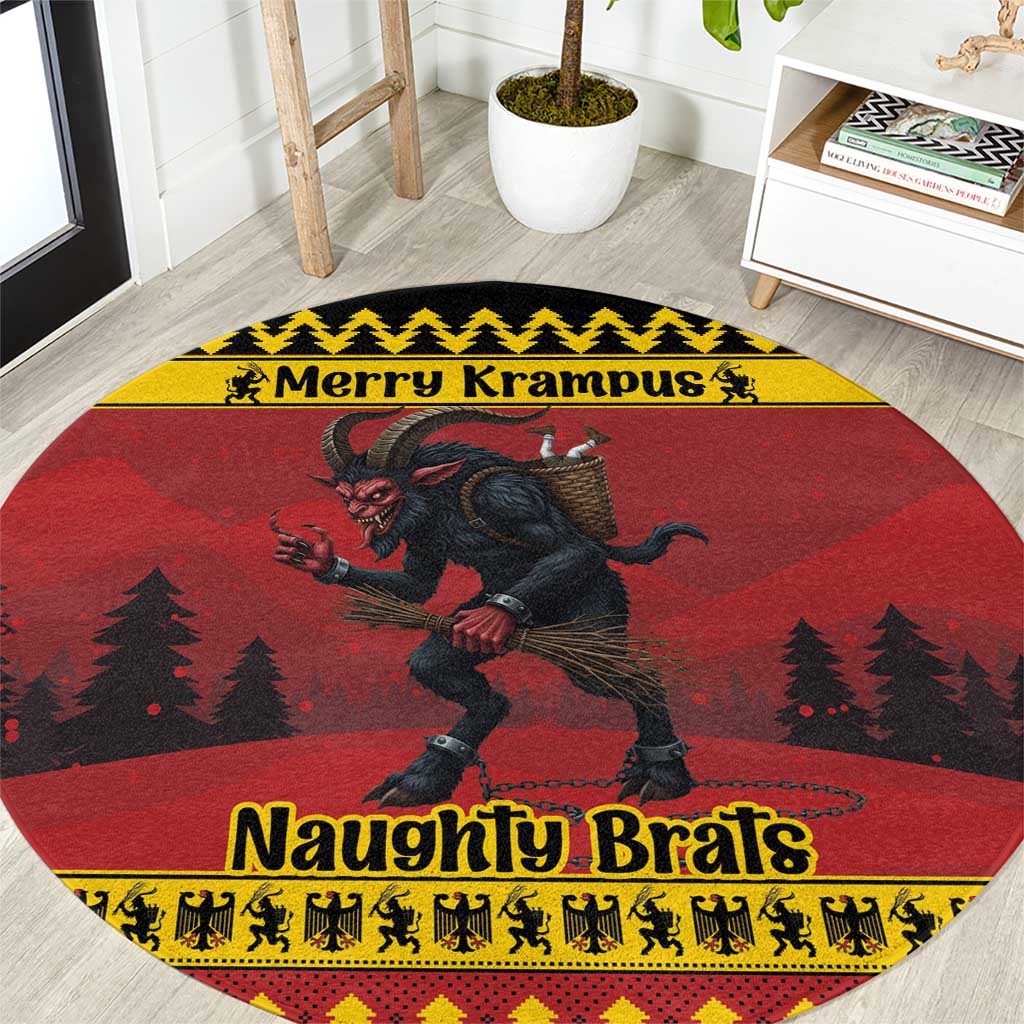Merry Krampus Germany Round Carpet Frohe Weihnachten - Wonder Print Shop