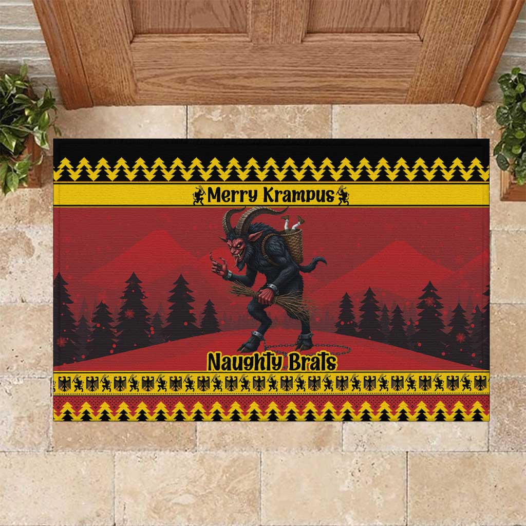 Merry Krampus Germany Rubber Doormat Frohe Weihnachten - Wonder Print Shop
