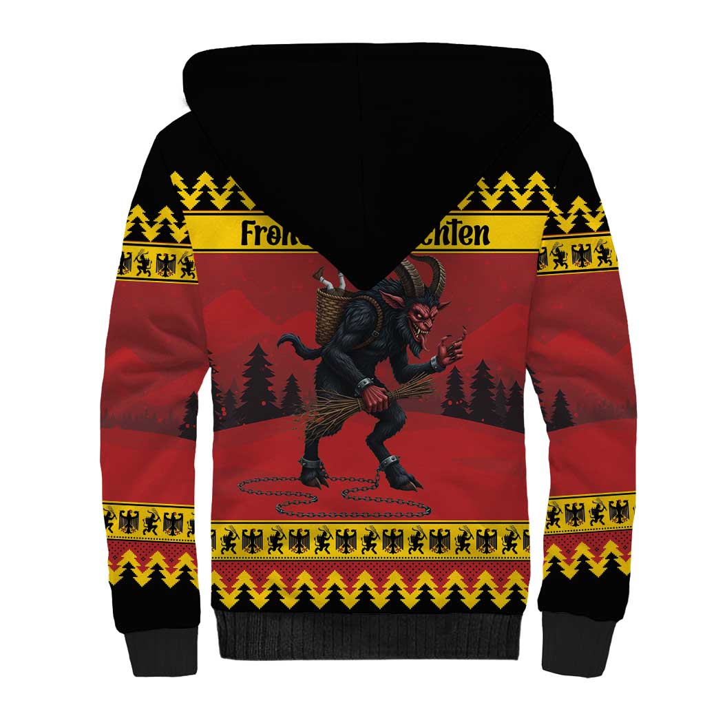 Merry Krampus Germany Sherpa Hoodie Frohe Weihnachten - Wonder Print Shop