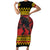 Merry Krampus Germany Short Sleeve Bodycon Dress Frohe Weihnachten - Wonder Print Shop