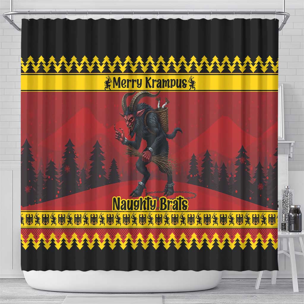 Merry Krampus Germany Shower Curtain Frohe Weihnachten - Wonder Print Shop