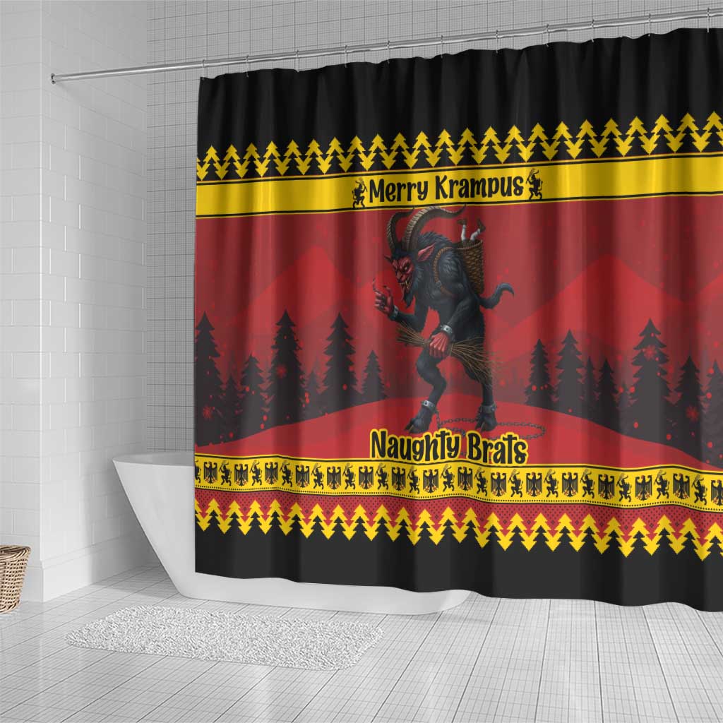 Merry Krampus Germany Shower Curtain Frohe Weihnachten - Wonder Print Shop