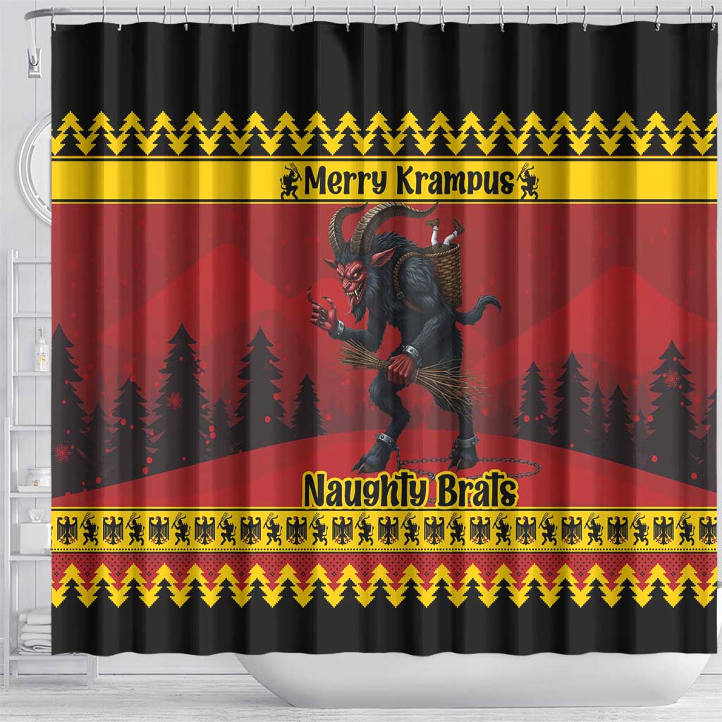 Merry Krampus Germany Shower Curtain Frohe Weihnachten - Wonder Print Shop