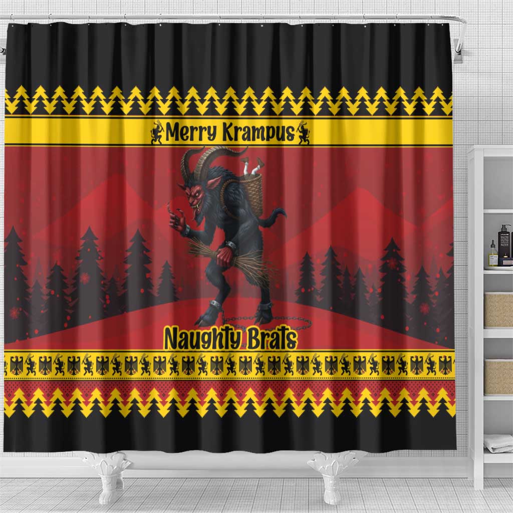 Merry Krampus Germany Shower Curtain Frohe Weihnachten - Wonder Print Shop