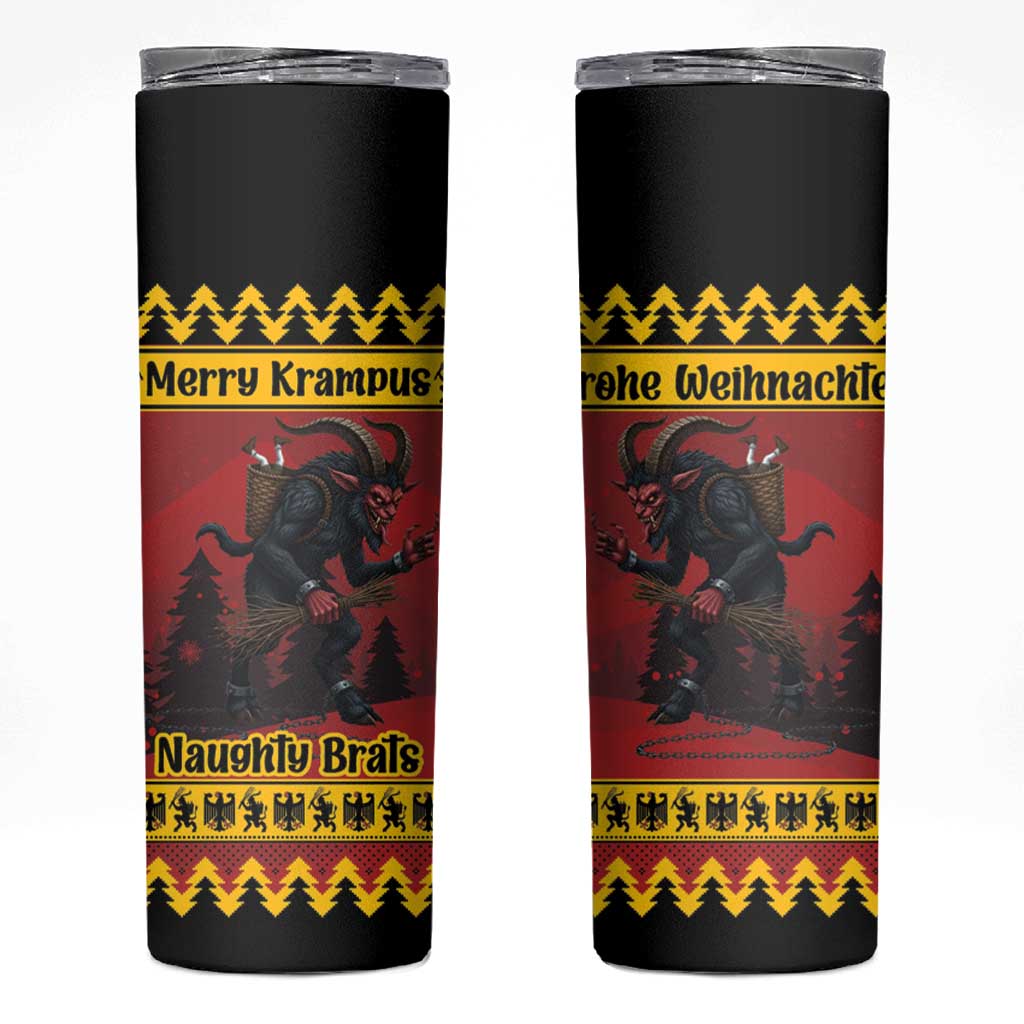 Merry Krampus Germany Skinny Tumbler Frohe Weihnachten - Wonder Print Shop