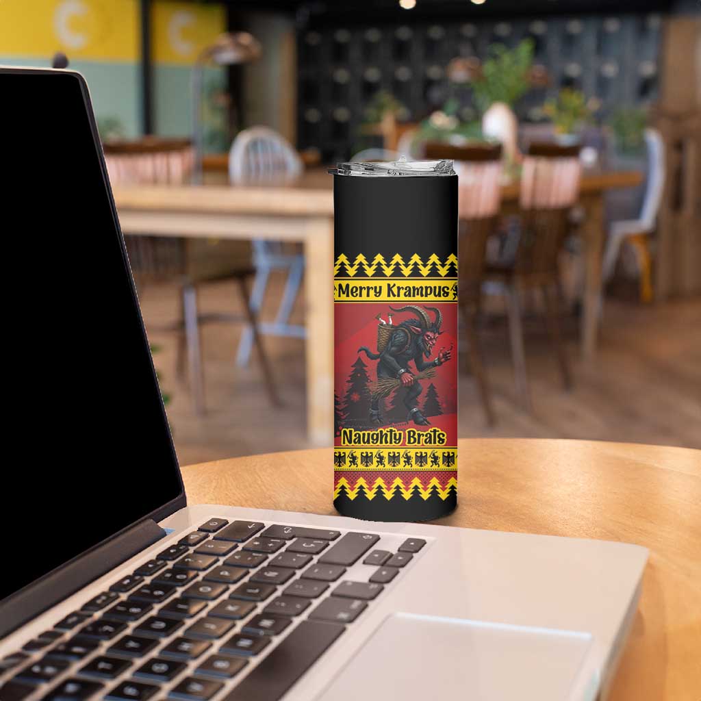 Merry Krampus Germany Skinny Tumbler Frohe Weihnachten - Wonder Print Shop