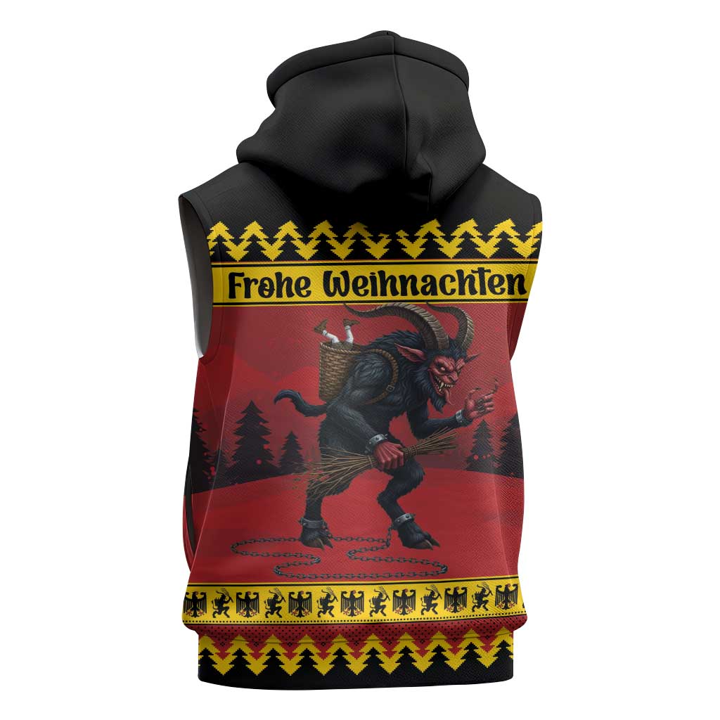Merry Krampus Germany Sleeveless Hoodie Frohe Weihnachten - Wonder Print Shop