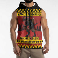 Merry Krampus Germany Sleeveless Zip Hoodie Frohe Weihnachten - Wonder Print Shop