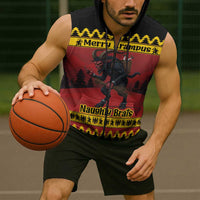 Merry Krampus Germany Sleeveless Zip Hoodie Frohe Weihnachten - Wonder Print Shop
