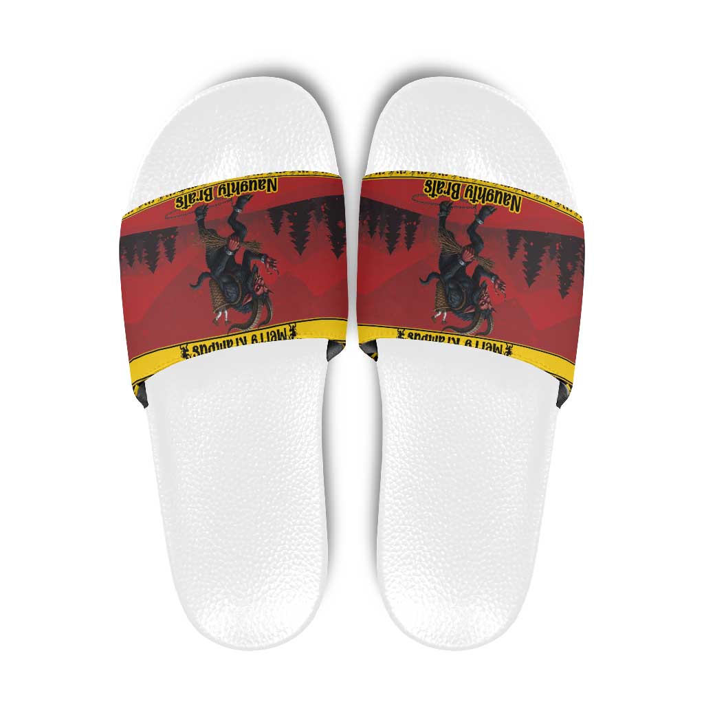 Merry Krampus Germany Slide Sandals Frohe Weihnachten - Wonder Print Shop
