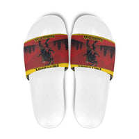 Merry Krampus Germany Slide Sandals Frohe Weihnachten - Wonder Print Shop