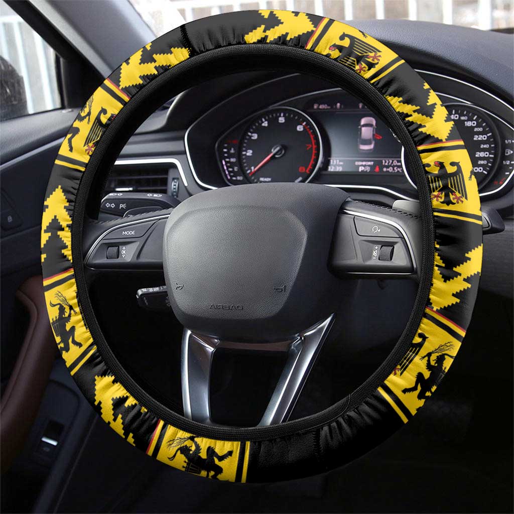 Merry Krampus Germany Steering Wheel Cover Frohe Weihnachten - Wonder Print Shop