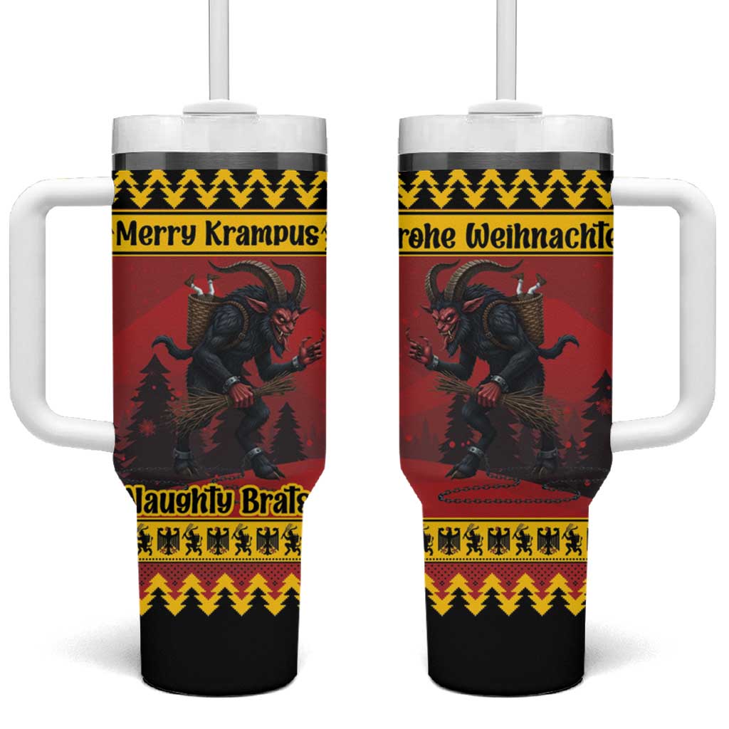 Merry Krampus Germany Tumbler With Handle Frohe Weihnachten - Wonder Print Shop