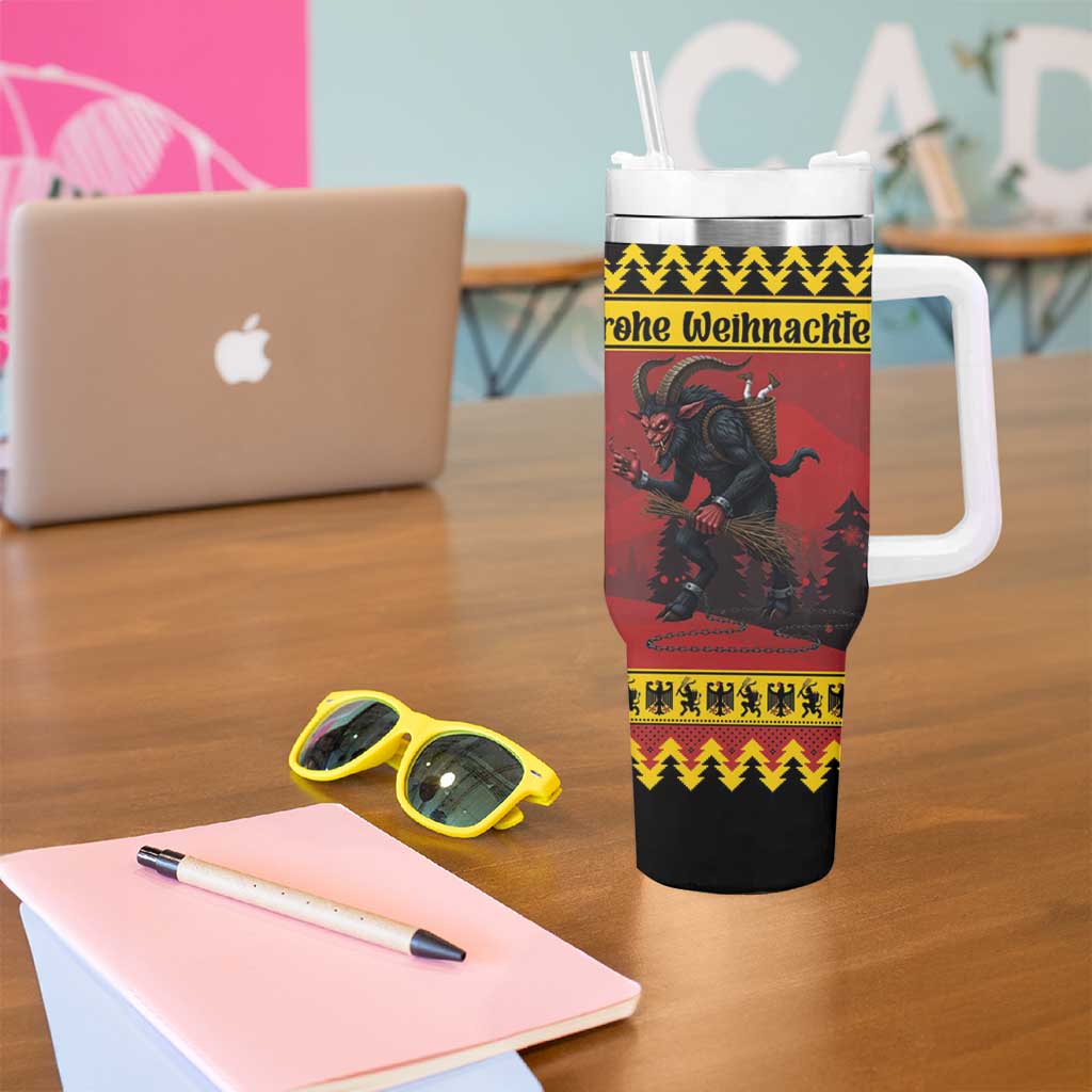 Merry Krampus Germany Tumbler With Handle Frohe Weihnachten - Wonder Print Shop