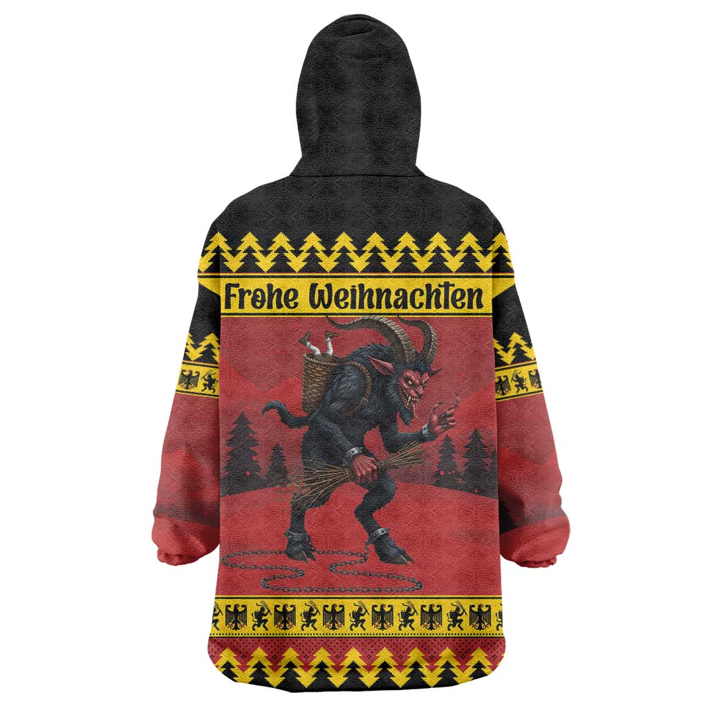 Merry Krampus Germany Wearable Blanket Hoodie Frohe Weihnachten - Wonder Print Shop