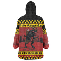 Merry Krampus Germany Wearable Blanket Hoodie Frohe Weihnachten - Wonder Print Shop