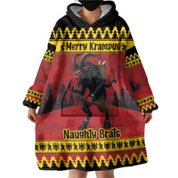 Merry Krampus Germany Wearable Blanket Hoodie Frohe Weihnachten - Wonder Print Shop