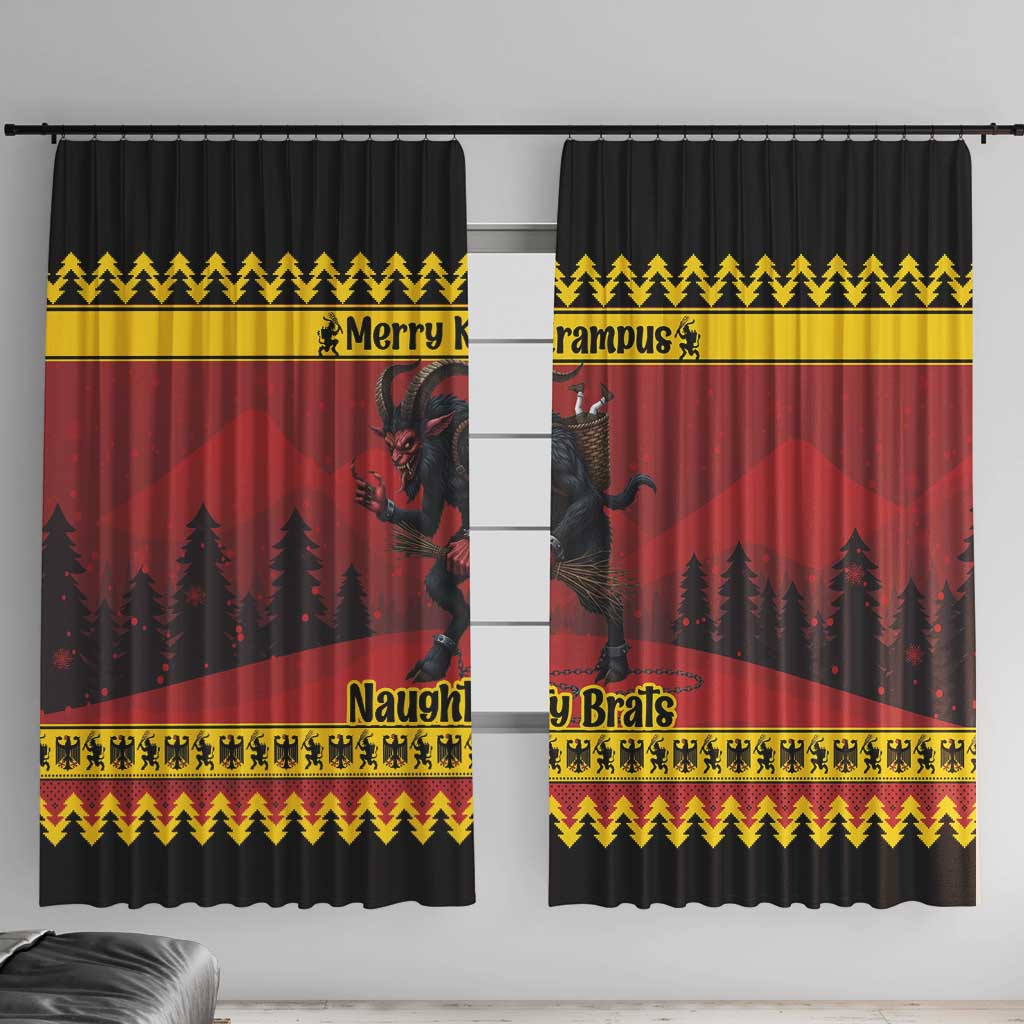 Merry Krampus Germany Window Curtain Frohe Weihnachten - Wonder Print Shop