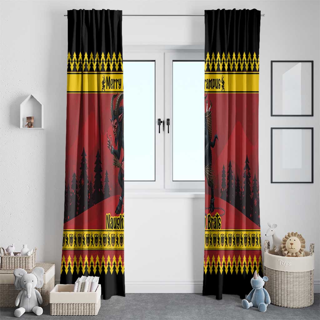 Merry Krampus Germany Window Curtain Frohe Weihnachten - Wonder Print Shop
