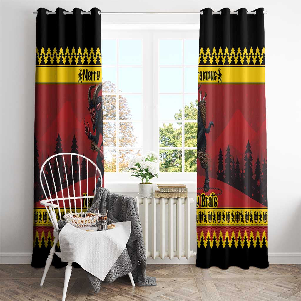 Merry Krampus Germany Window Curtain Frohe Weihnachten - Wonder Print Shop