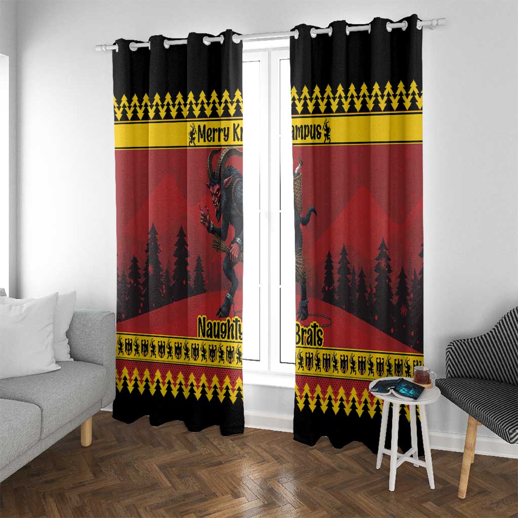 Merry Krampus Germany Window Curtain Frohe Weihnachten - Wonder Print Shop