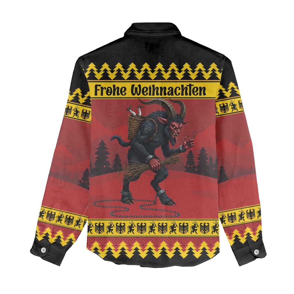 Merry Krampus Germany Women Casual Shirt Frohe Weihnachten - Wonder Print Shop
