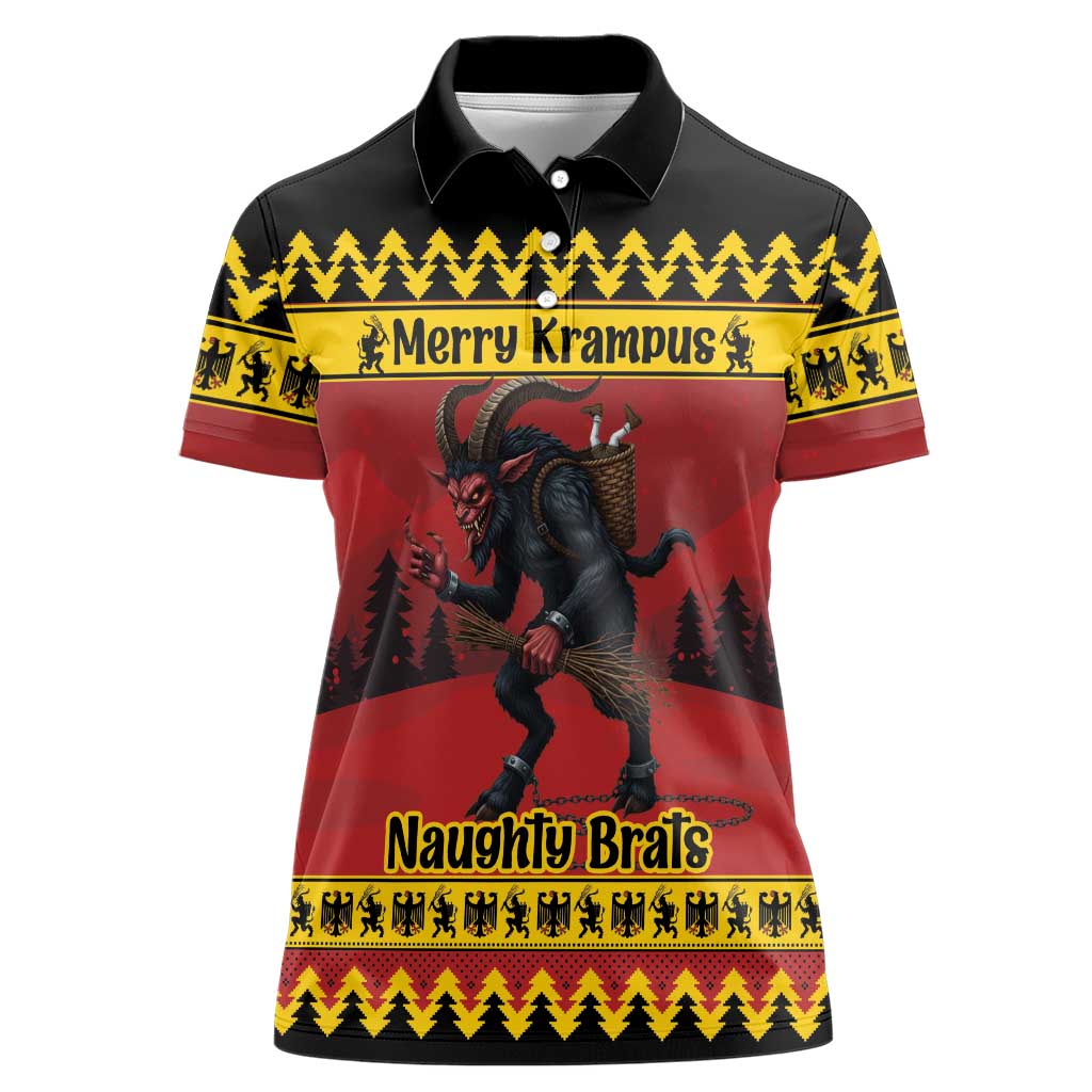 Merry Krampus Germany Women Polo Shirt Frohe Weihnachten - Wonder Print Shop
