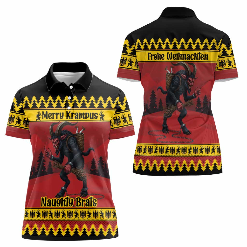 Merry Krampus Germany Women Polo Shirt Frohe Weihnachten - Wonder Print Shop