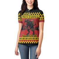 Merry Krampus Germany Women Polo Shirt Frohe Weihnachten - Wonder Print Shop