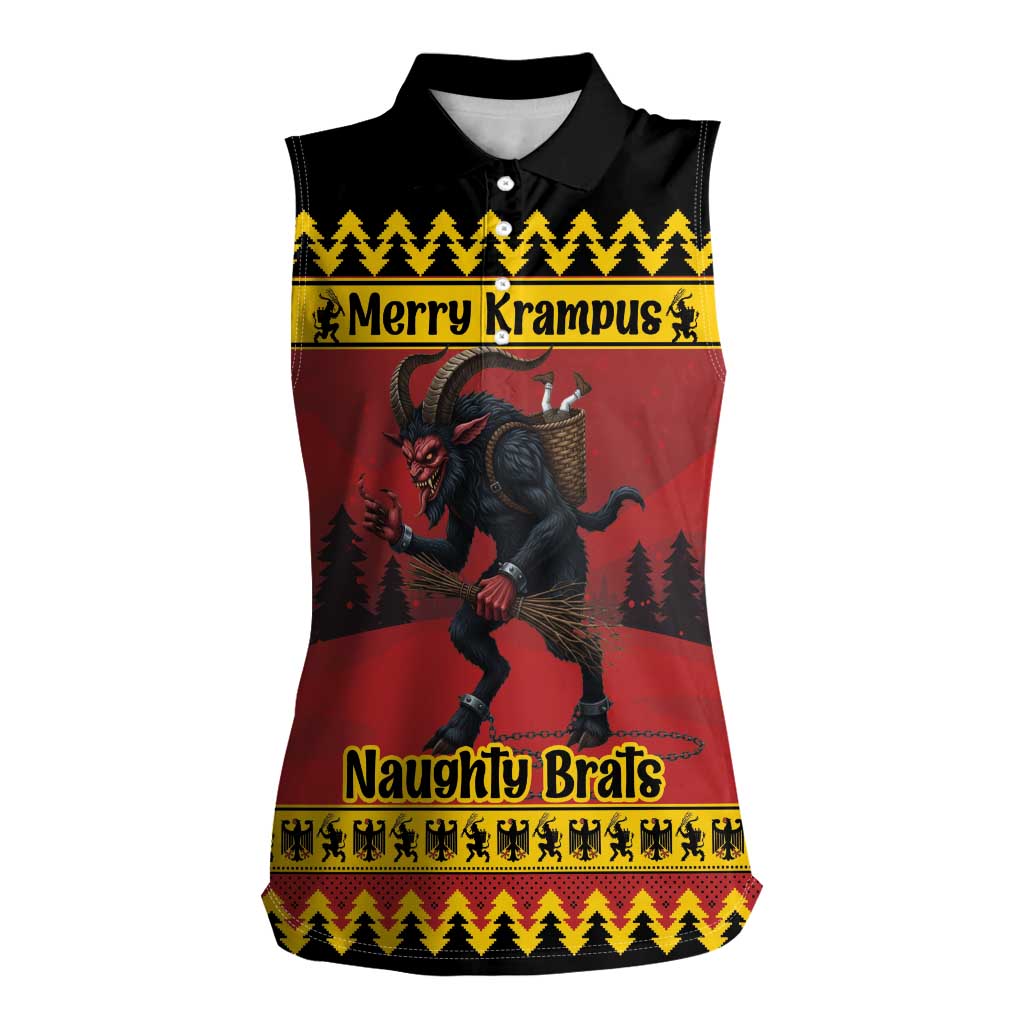 Merry Krampus Germany Women Sleeveless Polo Shirt Frohe Weihnachten - Wonder Print Shop