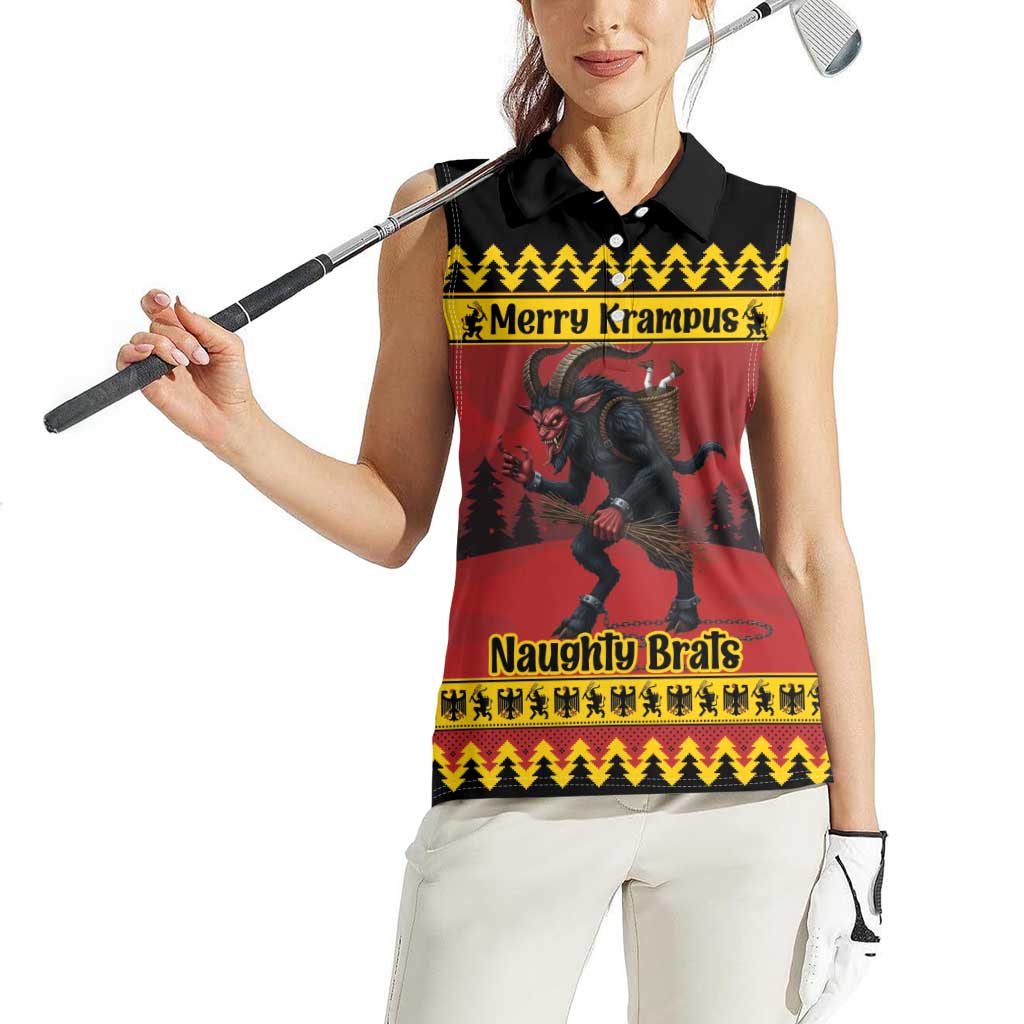 Merry Krampus Germany Women Sleeveless Polo Shirt Frohe Weihnachten - Wonder Print Shop