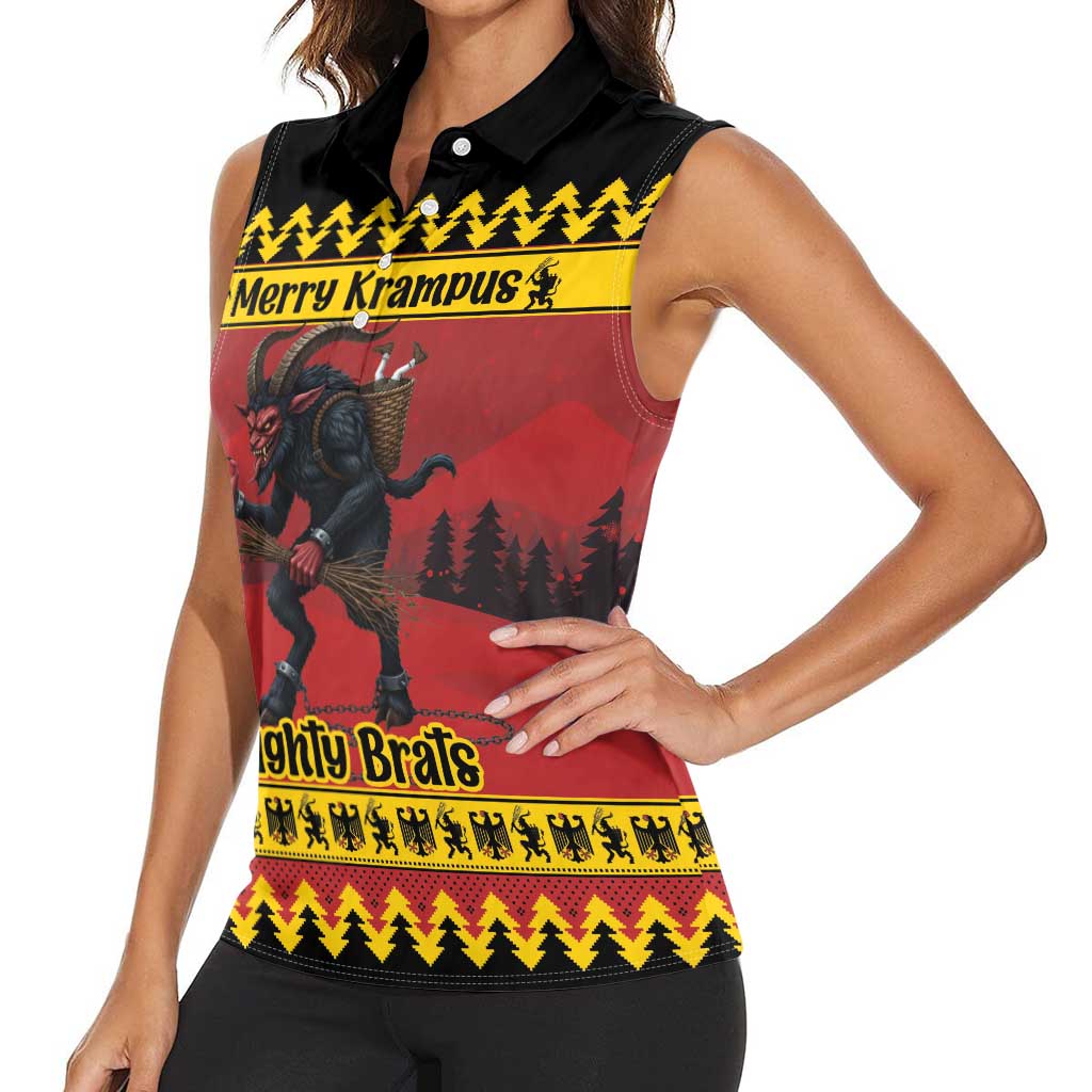 Merry Krampus Germany Women Sleeveless Polo Shirt Frohe Weihnachten - Wonder Print Shop