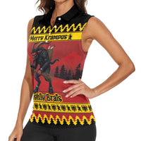 Merry Krampus Germany Women Sleeveless Polo Shirt Frohe Weihnachten - Wonder Print Shop