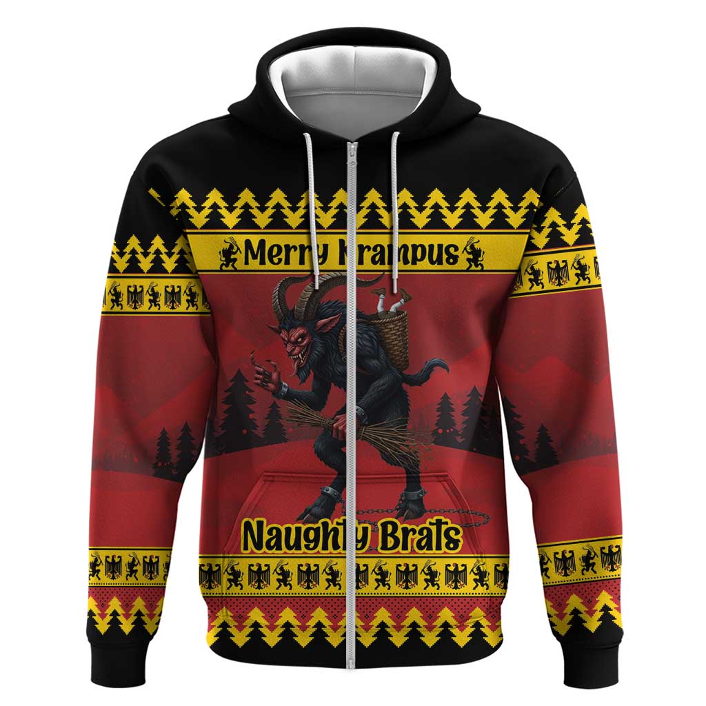 Merry Krampus Germany Zip Hoodie Frohe Weihnachten - Wonder Print Shop